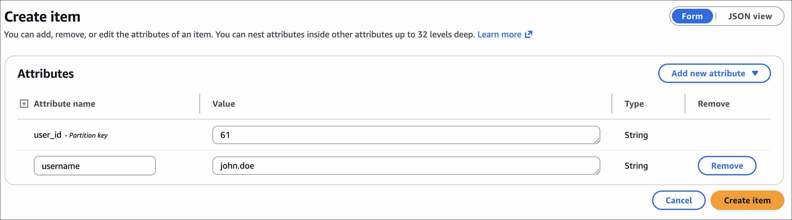 dynamodb-create-item